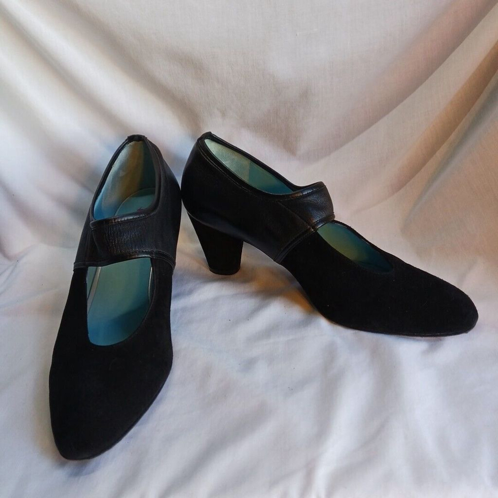 Thierry Rabotin Black Suede Leather Heels Pumps Size 41